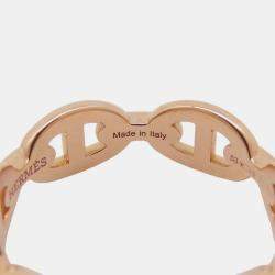 Pre Owned Hermes Chaine D'Ancre Anchene 18K Pink Gold Ring PM 53