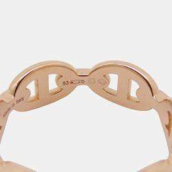 Pre Owned Hermes Chaine D'Ancre Anchene 18K Pink Gold Ring PM 53