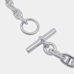 Pre Owned Hermes Chaine D'Ancre 36 Pieces MM Silver 925 Necklace