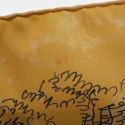 Pre Owned وشاح هيرمس حرير كاري ليه أمازون ليـدي أون هورس باك ٩٠ أصفر/متعدد الألوان