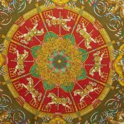 Pre Owned Hermès Vintage Red Printed Silk Luna Park Scarf