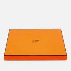 Pre Owned Hermès Orange/Black Au Coeur des Bois Silk Scarf