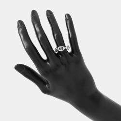 Pre Owned Hermes Chaine D'Ancre Anchene Ring Silver 925 EU 50