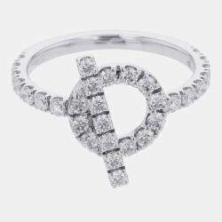 Pre Owned Hermes Finesse Ring 18K White Gold EU 53/#13H219610B 00053