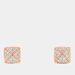 Pre Owned Hermes Crew De H Stud Earringsh223504B 00 18K Pink Gold