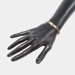 Pre Owned Hermes Kelly 8K Yellow Gold Diamond Chain Bracelet