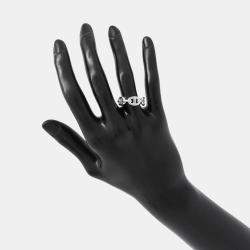 Pre Owned Hermes Chaine D'Ancre Anchene Ring Silver 925 EU 52
