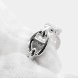 Pre Owned Hermes Chaine D'Ancre Anchene Ring Silver 925 EU 52
