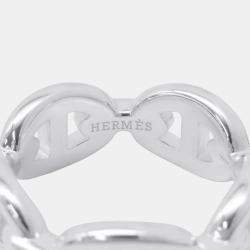 Pre Owned Hermes Chaine D'Ancre Anchene Ring Silver 925 EU 52