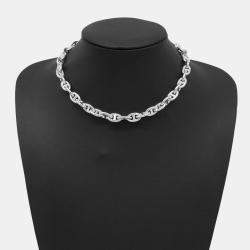 Pre Owned Hermes Chaine D'Ancre 43 Frames Necklace PM Silver 925