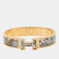 Pre Owned Hermes Clich Size PM Beige Metal Enamel