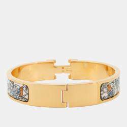 Pre Owned Hermes Clich Size PM Beige Metal Enamel