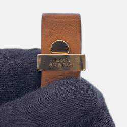Pre Owned Hermes As De Coeur Bracelet Size T2 Gold Swift Leather
