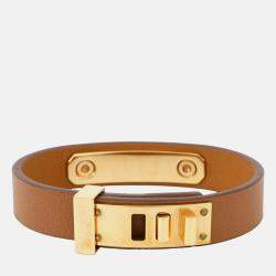 Pre Owned Hermes As De Coeur Bracelet Size T2 Gold Swift Leather