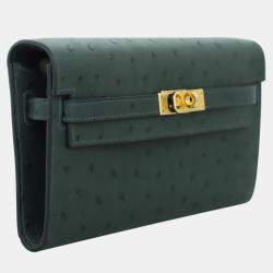 Pre Owned Hermes Ostrich Kelly To Go Wallet