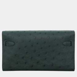 Pre Owned Hermes Ostrich Kelly To Go Wallet