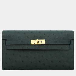 Pre Owned Hermes Ostrich Kelly To Go Wallet