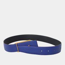 Pre Owned Hermes Reversible Leather Belt With Collier de Chien Buckle