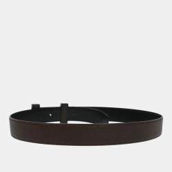 Pre Owned Hermes Brown Togo Box Calf Constance Reversible Belt #80 Small