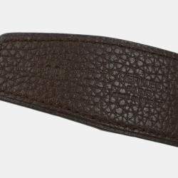Pre Owned Hermes Brown Togo Box Calf Constance Reversible Belt #80 Small