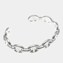 Pre Owned Hermes Chaine D'Ancre Bangle Silver 925 No Stone Bangle Silver