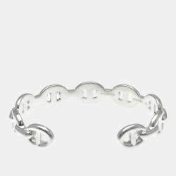 Pre Owned Hermes Chaine D'Ancre Bangle Silver 925 No Stone Bangle Silver