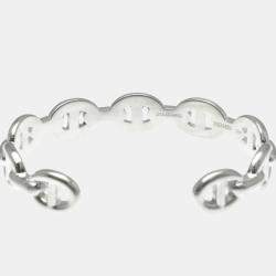 Pre Owned Hermes Chaine D'Ancre Bangle Silver 925 No Stone Bangle Silver