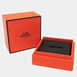 Pre Owned Hermes Chaine D'Ancre Silver Fashion No Stone Band Ring Silver EU 53
