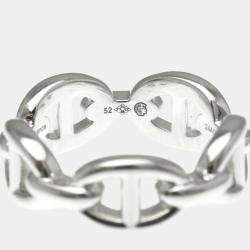 Pre Owned Hermes Chaine D'Ancre Silver Fashion No Stone Band Ring Silver EU 52