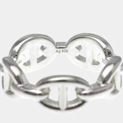 Pre Owned Hermes Chaine D'Ancre Silver Fashion No Stone Band Ring Silver