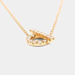 Pre Owned Hermes Finesse Necklace Diamond Pink Gold 18K Diamond Necklace Pink Gold