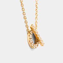 Pre Owned Hermes Finesse Necklace Diamond Pink Gold 18K Diamond Necklace Pink Gold