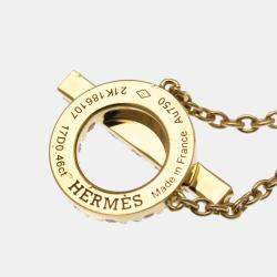 Pre Owned Hermes Finesse Necklace Diamond Pink Gold 18K Diamond Necklace Pink Gold