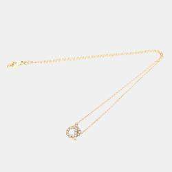 Pre Owned Hermes Finesse Necklace Diamond Pink Gold 18K Diamond Necklace Pink Gold