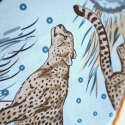 Pre Owned Hermes Guepards Bandana Double Face Silk Scarf Size 90