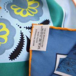 Pre Owned Hermes Guepards Bandana Double Face Silk Scarf Size 90