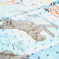 Pre Owned Hermes Guepards Bandana Double Face Silk Scarf Size 90