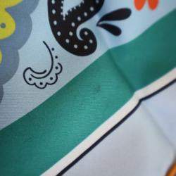 Pre Owned Hermes Guepards Bandana Double Face Silk Scarf Size 90
