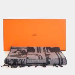 Pre Owned Hermes Brides De Gala Cashmere Fringe Scarf