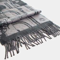 Pre Owned Hermes Brides De Gala Cashmere Fringe Scarf