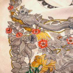 Pre Owned Hermes Jungle Love Cashmere Triangle Scarf