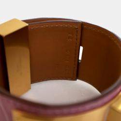 مملوكة مسبقًا Hermes Bubblegum Pink Alligator Collier De Chien Bracelet