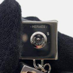 Pre Owned Hermes Medor Picnic Earrings Size Gm Pink/Natural Swift Leather Willow