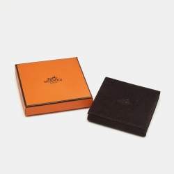 Pre Owned Hermès Clic H Orange Enamel Gold Plated Bracelet