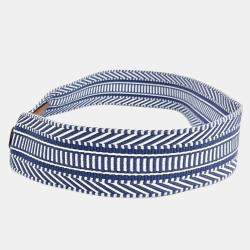 Pre Owned Hermes Fabric Blue White Strap