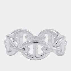 Pre Owned Hermes Chaine D'Ancre Anchene Ring Size PM  Sv925