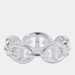 Pre Owned Hermes Chaine D'Ancre Anchene Ring  Sv925
