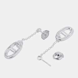 Pre Owned Hermes Chaine D'Ancre Earrings Size Mm Sv925