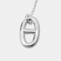 Pre Owned Hermes Chaine D'Ancre Earrings Size Mm Sv925