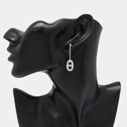 Pre Owned Hermes Chaine D'Ancre Earrings Size Mm Sv925